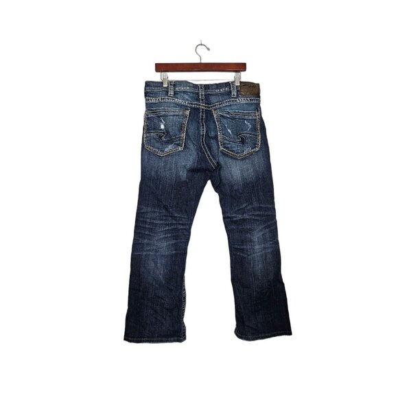 Silver Craig Jeans Bootcut Blue Denim Men's 35x28.5 Actual Dark Wash READ - Picture 7 of 15